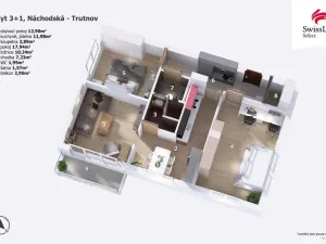 Prodej bytu 3+1, Trutnov, Náchodská, 69 m2