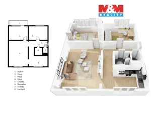 Prodej bytu 3+1, Roztoky, Braunerova, 76 m2