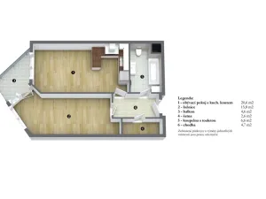 Pronájem bytu 2+kk, Praha - Hlubočepy, Hugo Haase, 55 m2