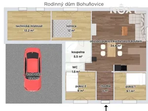Prodej rodinného domu, Bohuňovice, Trusovická, 93 m2