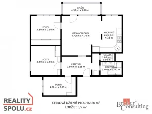 Prodej bytu 4+kk, Brno - Líšeň, Zikova, 80 m2