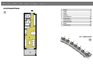 Pronájem bytu 1+kk, Chýně, Premonstrátů, 36 m2