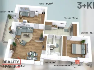 Pronájem bytu 3+kk, Jihlava - Hruškové Dvory, 79 m2