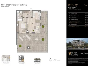 Prodej bytu 2+kk, Praha - Dolní Chabry, K Brnkám, 56 m2