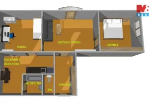 Pronájem bytu 3+1, Český Krumlov - Nádražní Předměstí, Za Nádražím, 62 m2