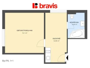 Pronájem bytu 2+kk, Popůvky, Chaloupky, 36 m2