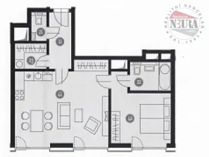 Pronájem bytu 2+kk, Praha - Nusle, K sídlišti, 58 m2