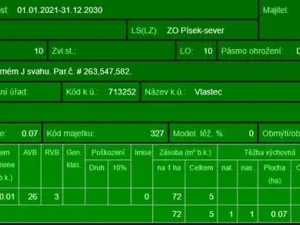 Prodej podílu lesa, Vlastec, 2339 m2