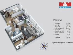 Prodej bytu 3+1, Most, U Lomu, 72 m2