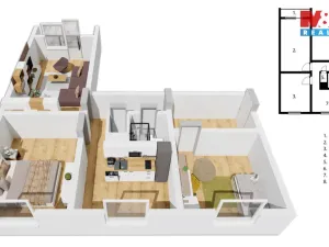 Prodej bytu 3+1, Nezamyslice, 75 m2
