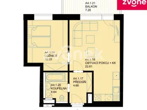 Pronájem bytu 2+kk, Uherské Hradiště, 44 m2