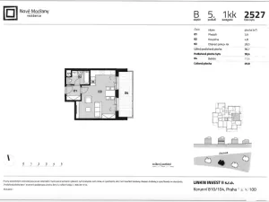 Pronájem bytu 1+kk, Praha, Zlochova, 36 m2