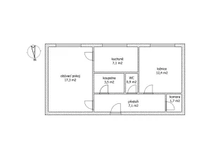 Pronájem bytu 2+1, Kladno - Kročehlavy, Havanská, 51 m2