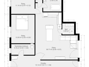 Pronájem bytu 3+kk, Vojkovice, Hlavní, 82 m2