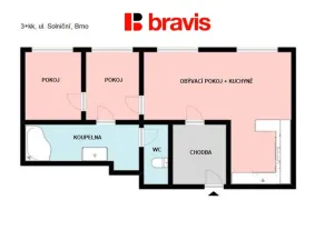 Pronájem bytu 3+kk, Brno - Brno-město, Solniční, 66 m2