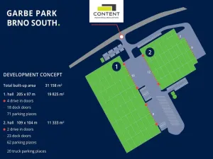 Pronájem výrobních prostor, Pohořelice, Brněnská, 19825 m2