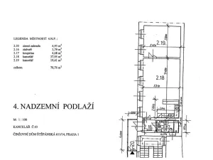 Pronájem kanceláře, Praha, Štěpánská, 71 m2