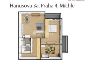 Pronájem bytu 3+kk, Praha - Michle, Hanusova, 78 m2