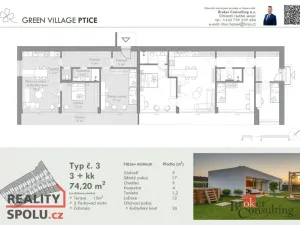 Prodej bytu 3+kk, Ptice, Úvoz, 74 m2