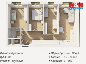 Prodej bytu 4+kk, Praha - Černý Most, Bryksova, 80 m2