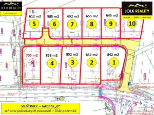 Prodej pozemku pro bydlení, Služovice, 842 m2
