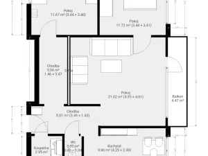 Pronájem bytu 3+1, Brno, Oblá, 73 m2