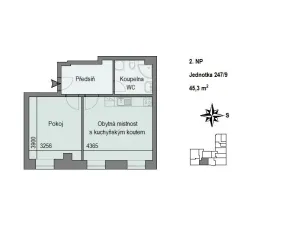 Prodej bytu 2+kk, Trutnov - Horní Staré Město, Horská, 45 m2