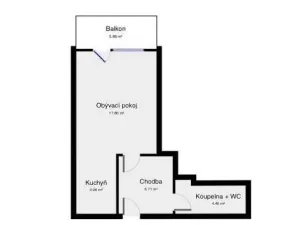 Pronájem bytu 1+kk, Praha - Košíře, Hlaváčkova, 33 m2