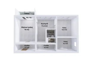 Prodej bytu 3+1, Šumperk, Prievidzská, 63 m2