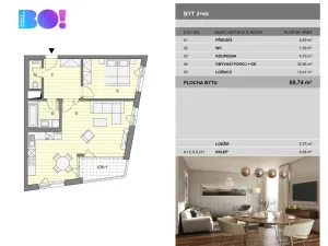 Pronájem bytu 2+kk, Ostrava, F. X. Riepla, 61 m2