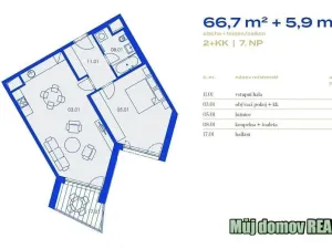 Pronájem bytu 2+kk, Praha - Strašnice, Ramonova, 67 m2