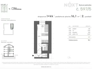 Prodej bytu 1+kk, Praha - Vysočany, Kolmá, 16 m2