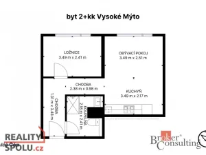 Prodej bytu 2+kk, Vysoké Mýto, Chmelová, 38 m2