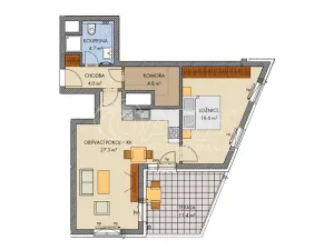 Pronájem bytu 2+kk, Praha - Stodůlky, Ferrariho, 61 m2
