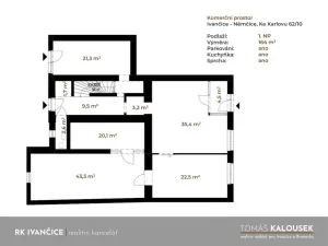 Pronájem kanceláře, Ivančice - Němčice, Ke Karlovu, 164 m2