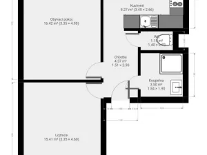 Pronájem bytu 2+1, Polička, Hegerova, 50 m2