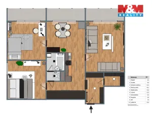 Prodej bytu 3+1, Bílina, Sídliště Za Chlumem, 80 m2