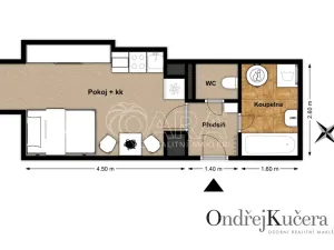 Pronájem bytu 1+kk, Praha - Nusle, K podjezdu, 29 m2