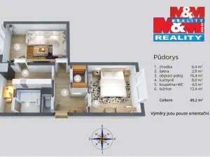 Prodej bytu 2+1, Ústí nad Labem - Severní Terasa, Svojsíkova, 51 m2