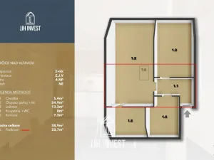 Prodej bytu 2+kk, Libčice nad Vltavou, Letecká, 59 m2