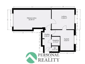 Prodej bytu 2+1, Mělník, Oldřicha Wenzla, 50 m2