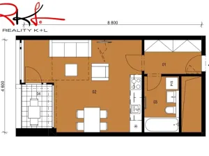 Prodej bytu 1+kk, Praha, Budovcova, 41 m2