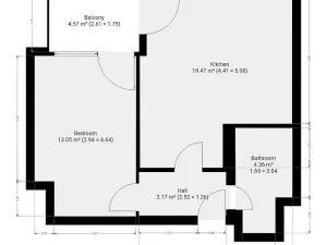 Pronájem bytu 2+kk, Praha - Hlubočepy, Kurandové, 44 m2