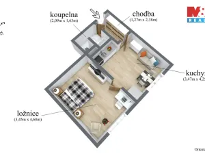 Prodej bytu 1+1, Děčín - Děčín III-Staré Město, Jezdecká, 36 m2