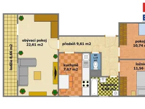 Prodej bytu 3+1, Český Brod, Rokycanova, 68 m2