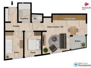 Pronájem bytu 3+kk, Praha - Modřany, Štolcova, 76 m2