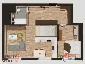 Prodej bytu 2+1, Ostrava - Poruba, nábřeží Svazu protifašistických bojovníků, 54 m2