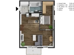 Pronájem bytu 2+kk, Praha, Bermanova, 51 m2