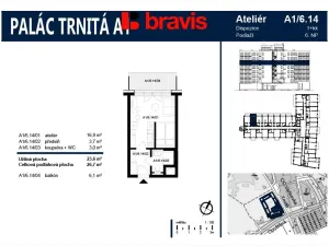 Pronájem bytu 1+kk, Brno - Trnitá, Trnitá, 27 m2