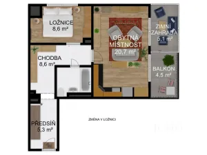 Prodej bytu 2+kk, Písek, Zátavské nábř., 46 m2